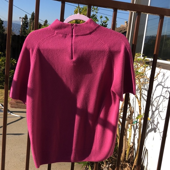 HOT PINK MOCKNECK SHORT SLEEVE SWEATER  - TOG SHOP XL GUC FLATTERI… - Picture 7 of 15